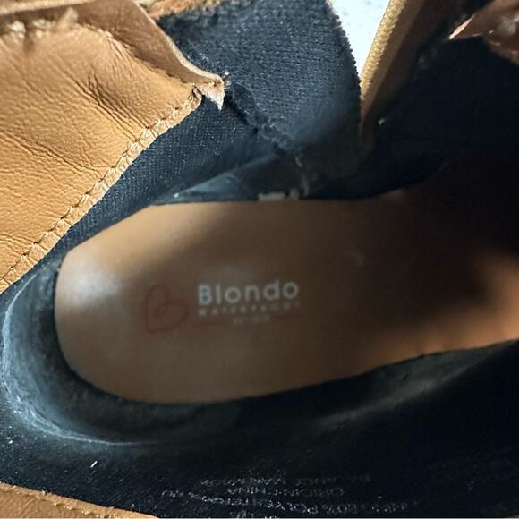 Blondo Waterproof Tan Suede Ankle Boots Booties 2.5” Heel Side Size 9 - Picture 11 of 11